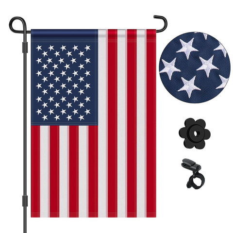 HOOSUN embroidered USA flag with stars for durable garden display