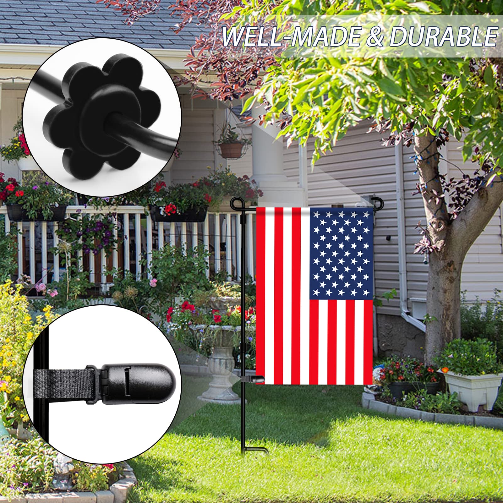 HOOSUN flag holder assembly demonstrates adjustable grip.