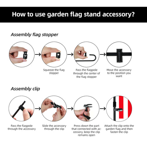 HOOSUN flag holder clip demonstrates quick, tool-free installation.