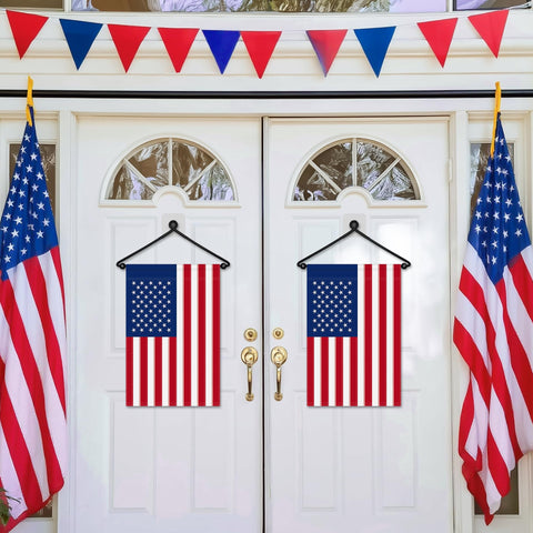 HOOSUN flag holder in a garden ready to display seasonal banners.