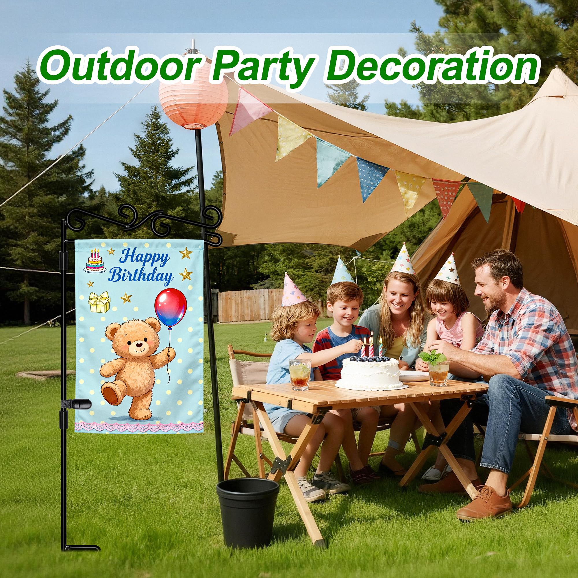 HOOSUN flag stand uses 0.22 inch diameter poles for standard compatibility.