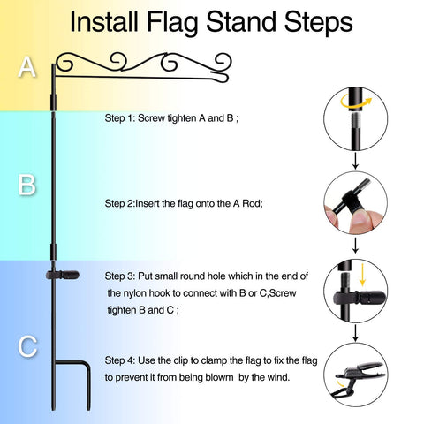 HOOSUN two-pack flag stand set for multiple outdoor flags and locations.