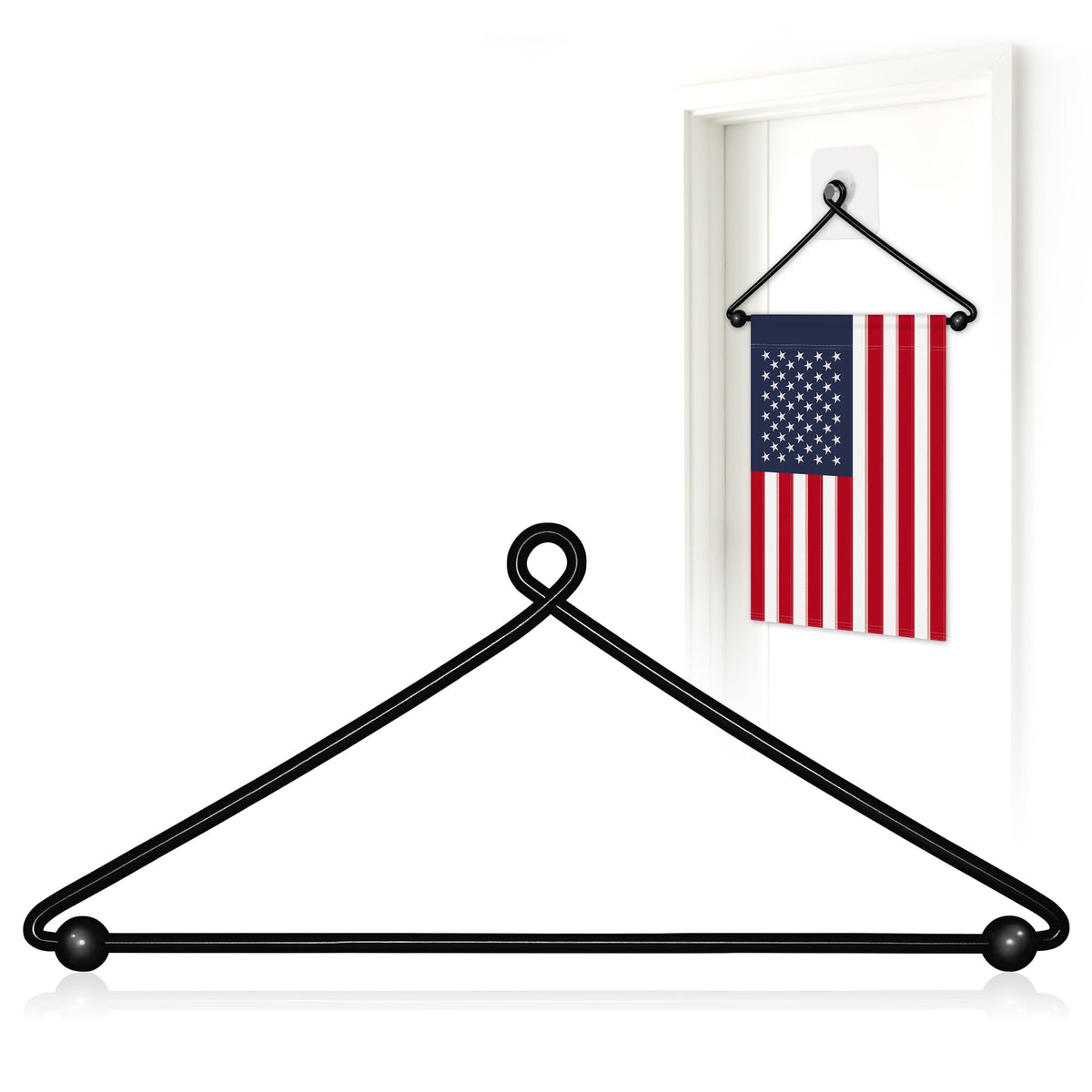 HOOSUN garden flag hanger mounted on wall for outdoor décor and display.