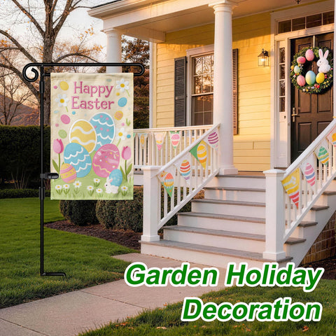HOOSUN garden flag stand with assembled pole for quick setup and durability