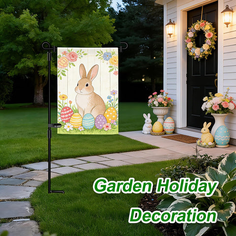 HOOSUN garden flag stand with collapsible pole for easy storage after use.