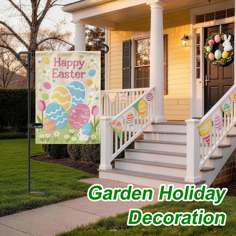 HOOSUN garden flag stand durable wrought iron with rust-resistant finish.