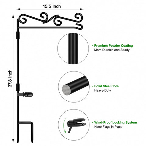 HOOSUN garden flag stand collapsible pole enables easy storage.