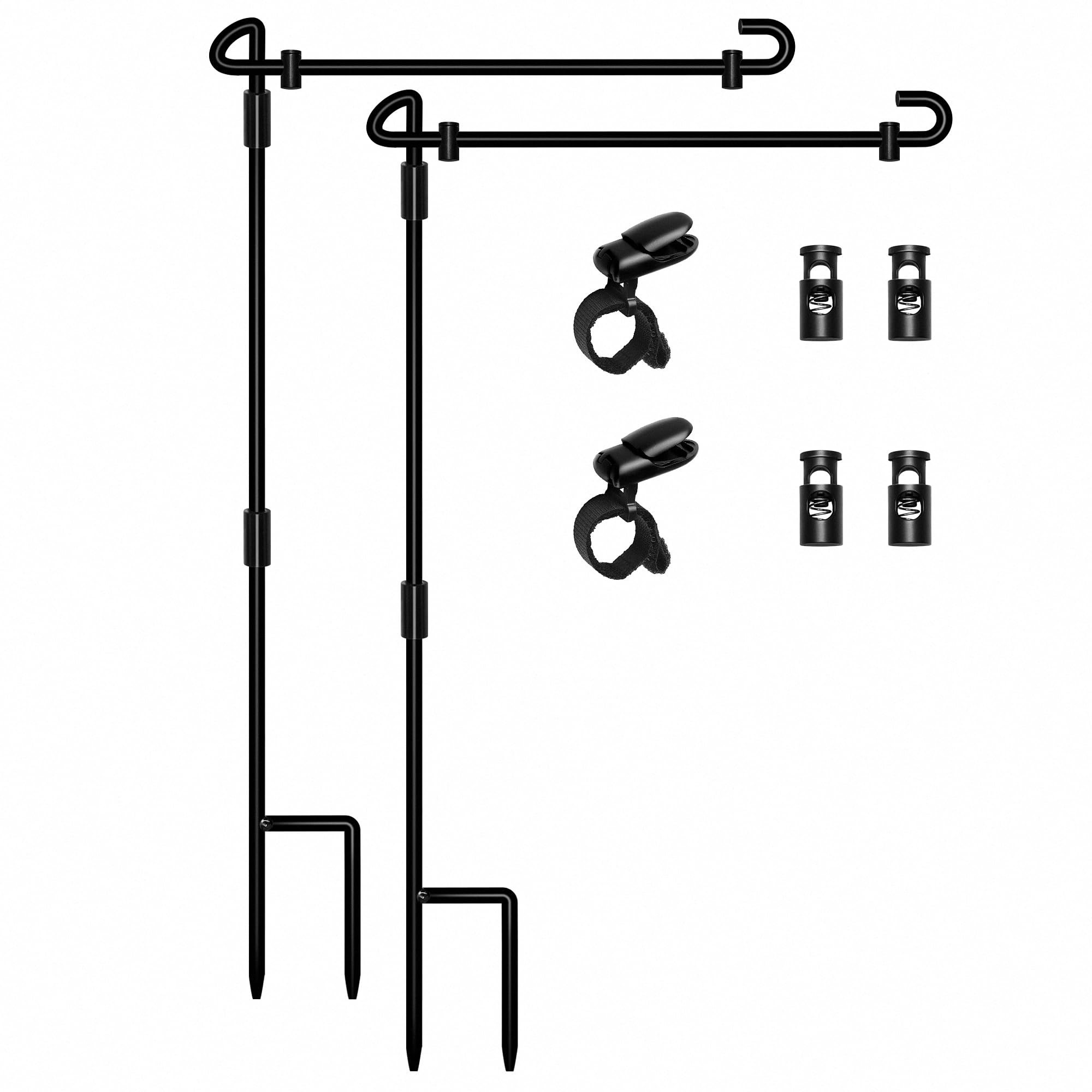 HOOSUN Garden Flag Stand with sturdy metal frame for long-lasting outdoor display.
