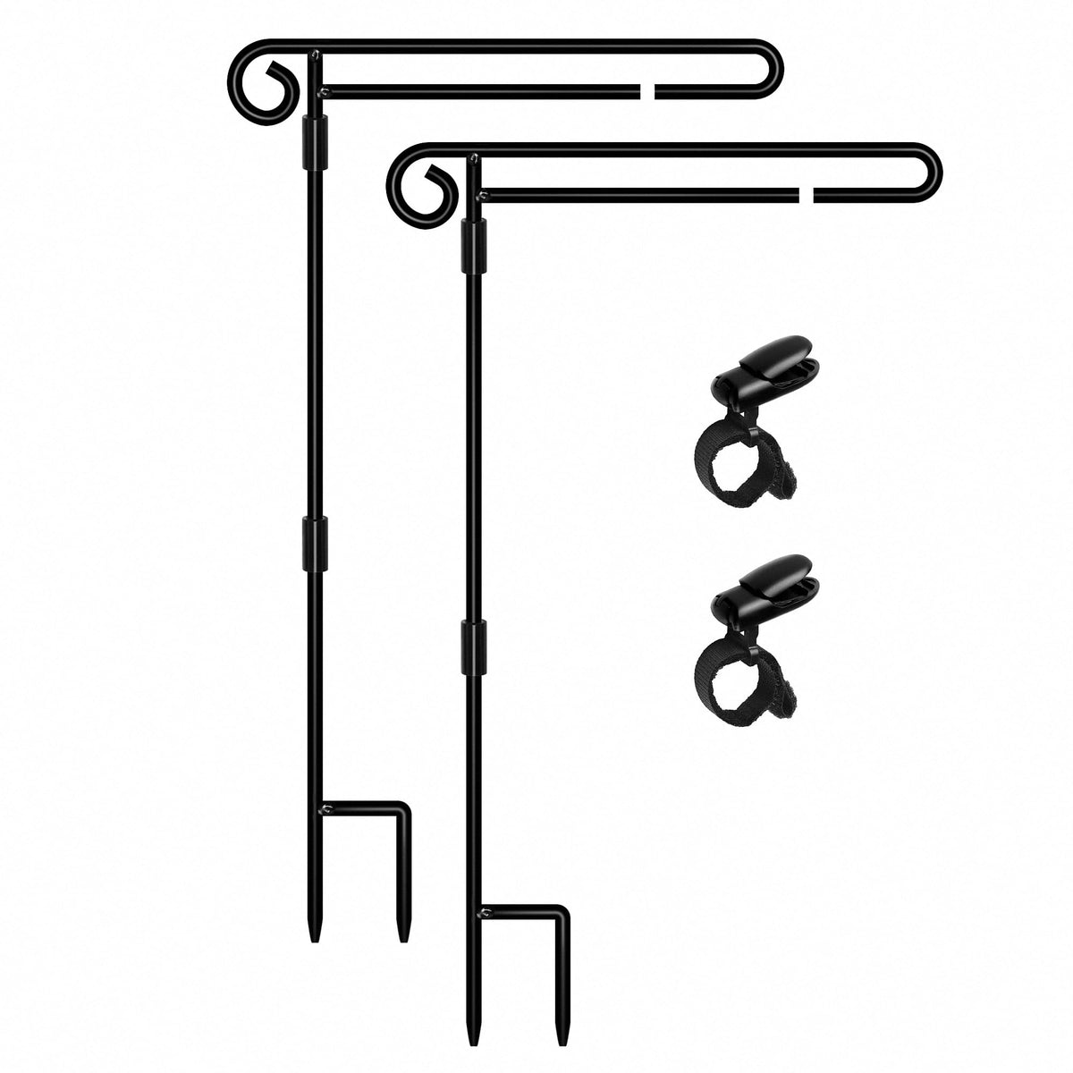 HOOSUN garden flag stand shows sturdy metal construction for year-round display