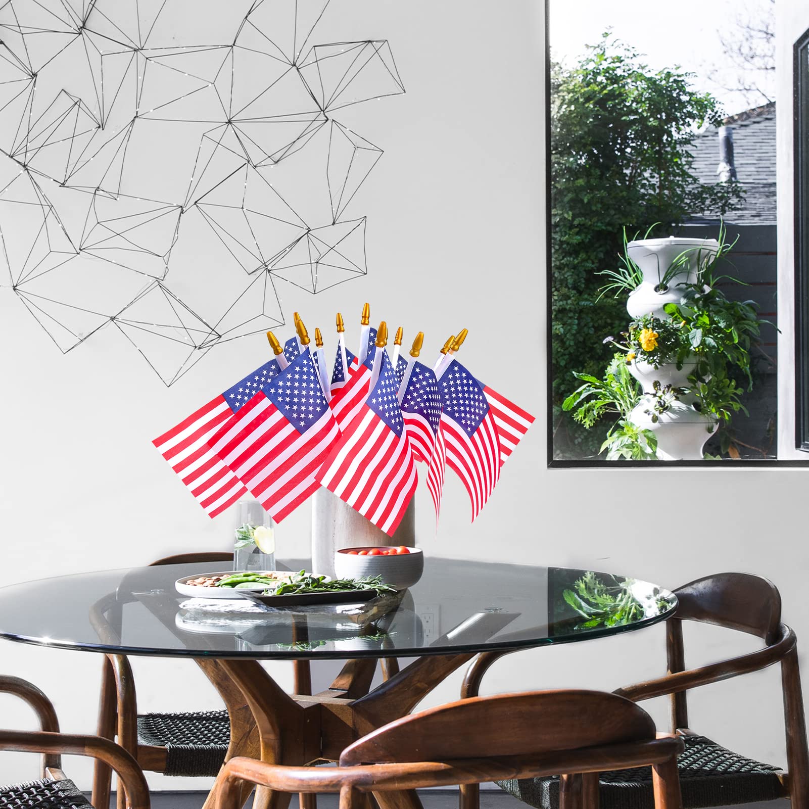 HOOSUN garden flags on sticks for festive patriotism and garden displays.