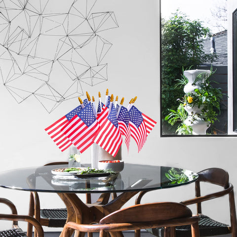 HOOSUN garden flags on sticks for festive patriotism and garden displays.
