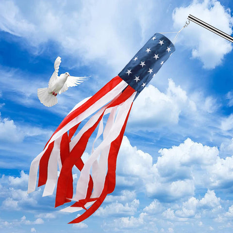 HOOSUN patriotic windsock in red, white, and blue for garden display