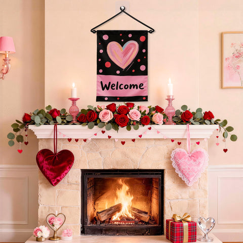 HOOSUN premium metal flag stand blends with home exterior.
