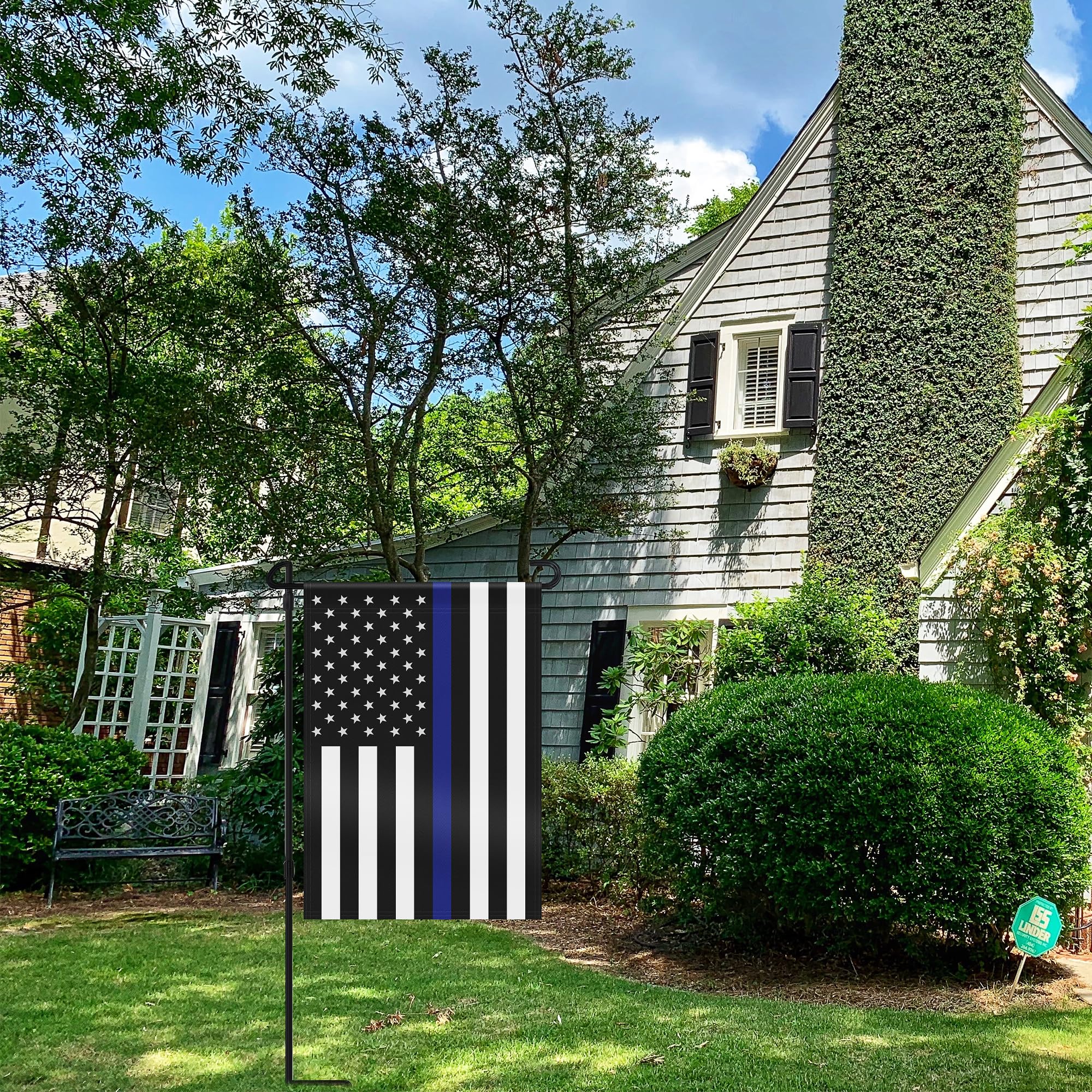 HOOSUN flag ready to display outdoors with compatible stand.