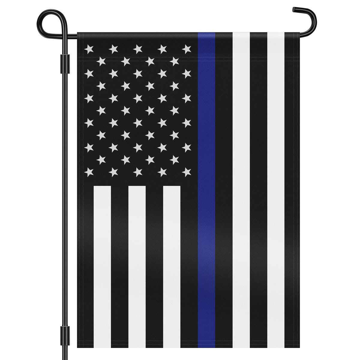 HOOSUN thin blue line flag for front yard display showing support and color.