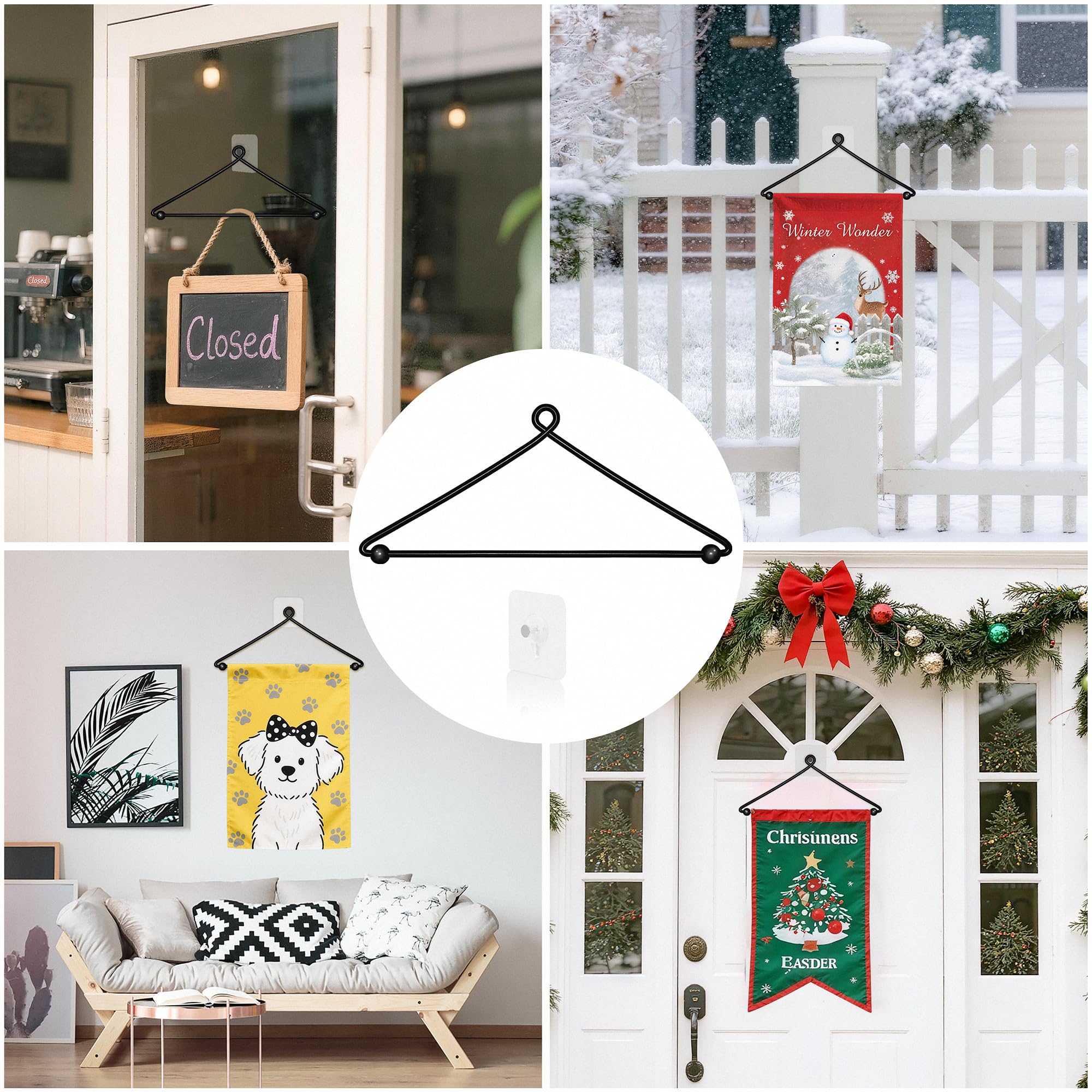 HOOSUN wall mount flag hanger quickly assembled for porch décor.