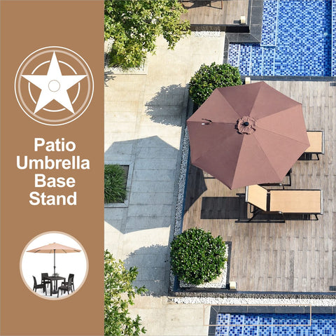 Hooyeatlin-umbrella-base-23lbs-weight demonstrates sturdy support for windy outdoor spaces.