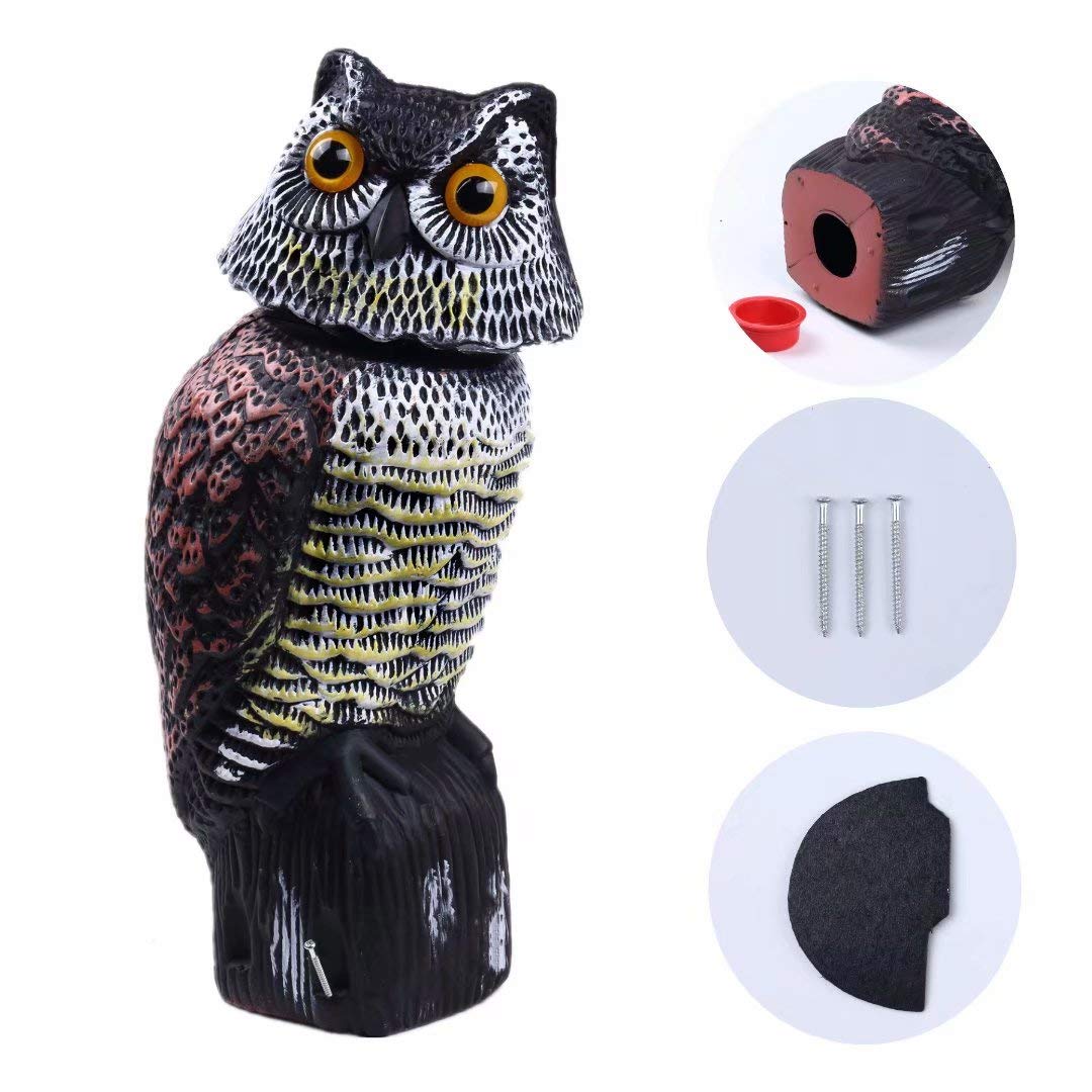 Hooyizer rotating head deters birds with lifelike movement.