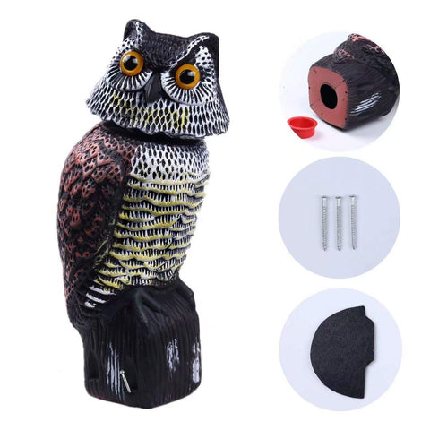 Hooyizer rotating head deters birds with lifelike movement.