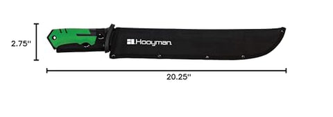 Hooyman bush machete protected by a limited lifetime warranty.