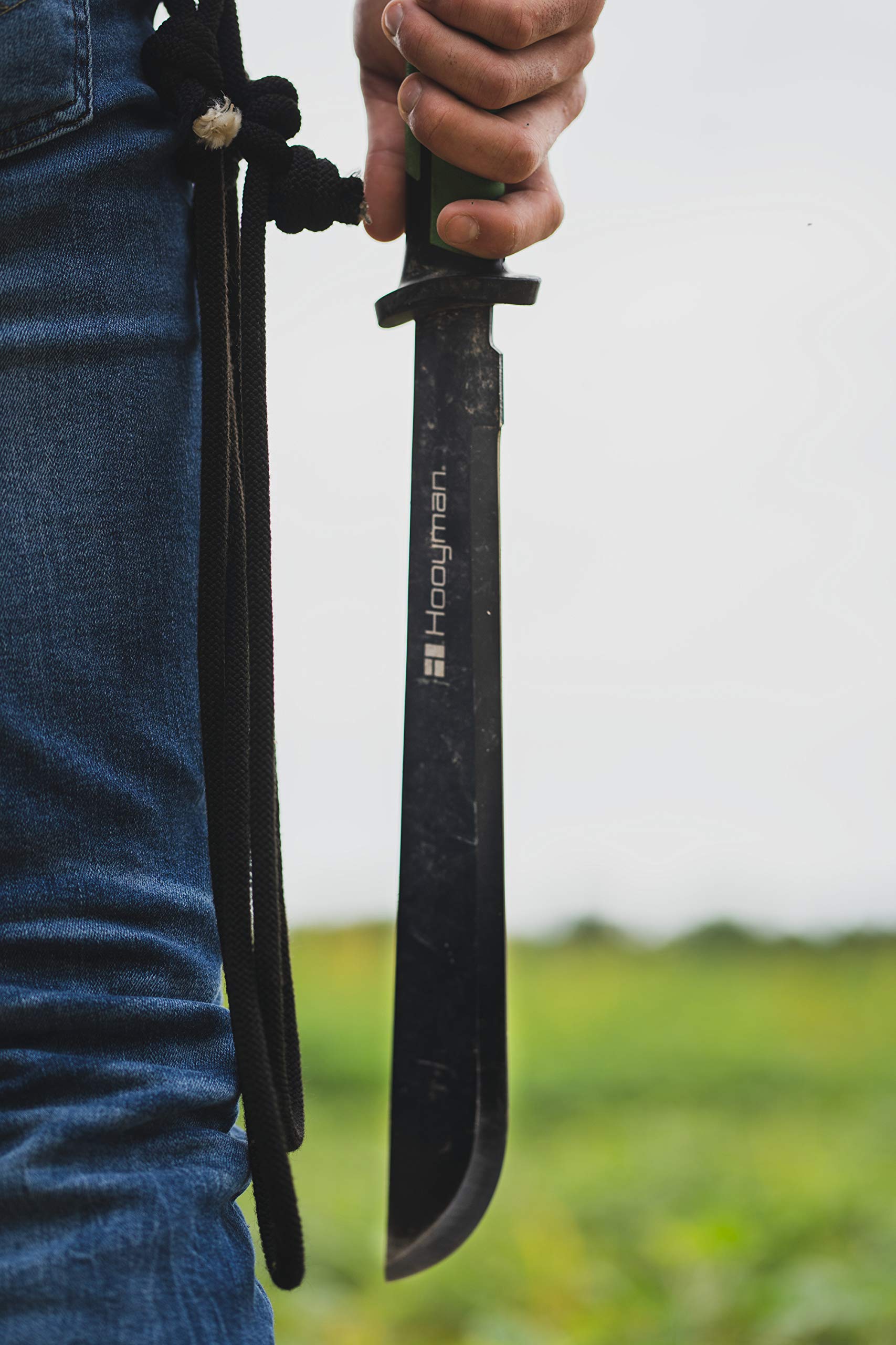 Hooyman bush machete peg hole for easy hanging and storage.