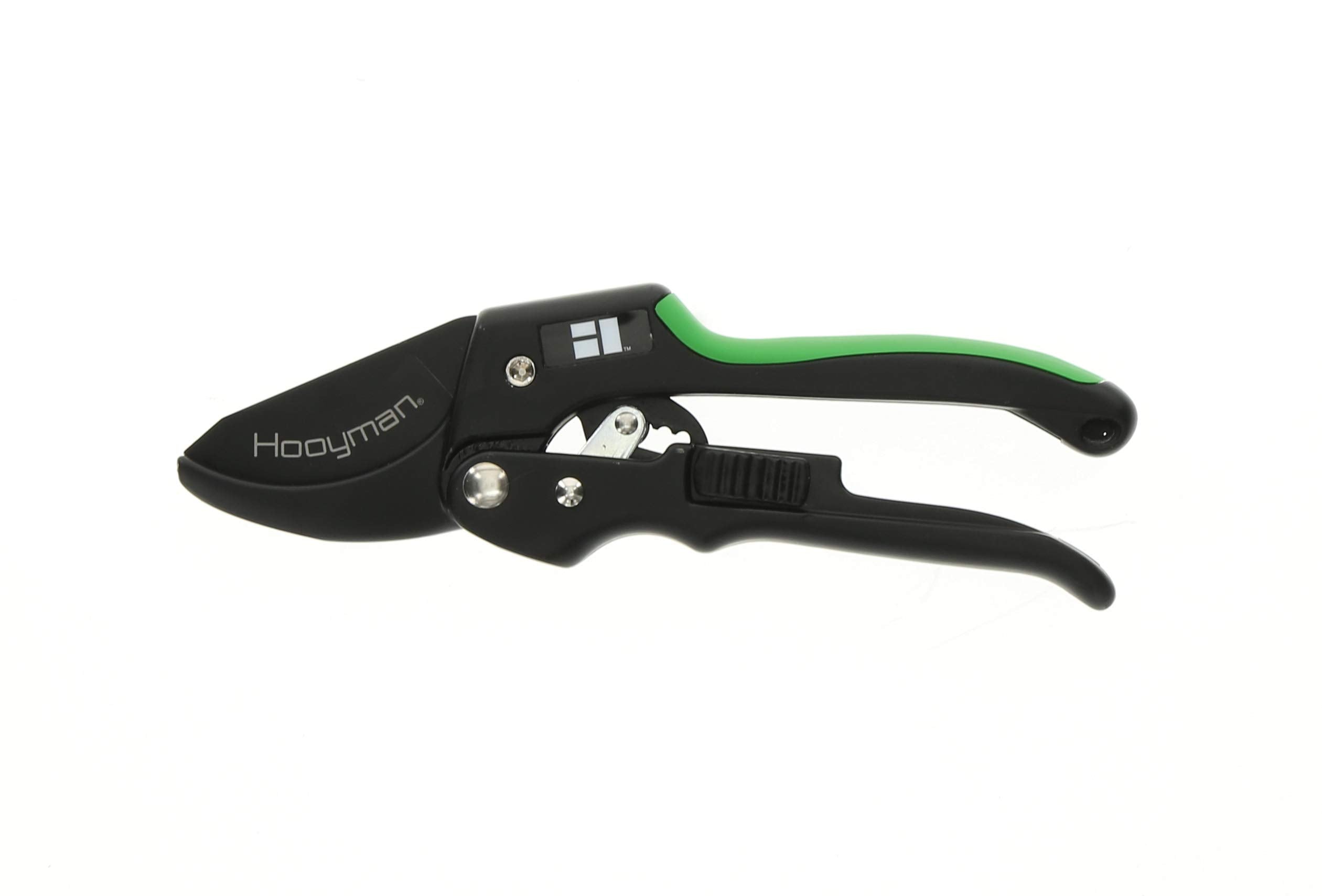 Hooyman Ratchet Pruner blade close-up showing SK5 steel sharpness