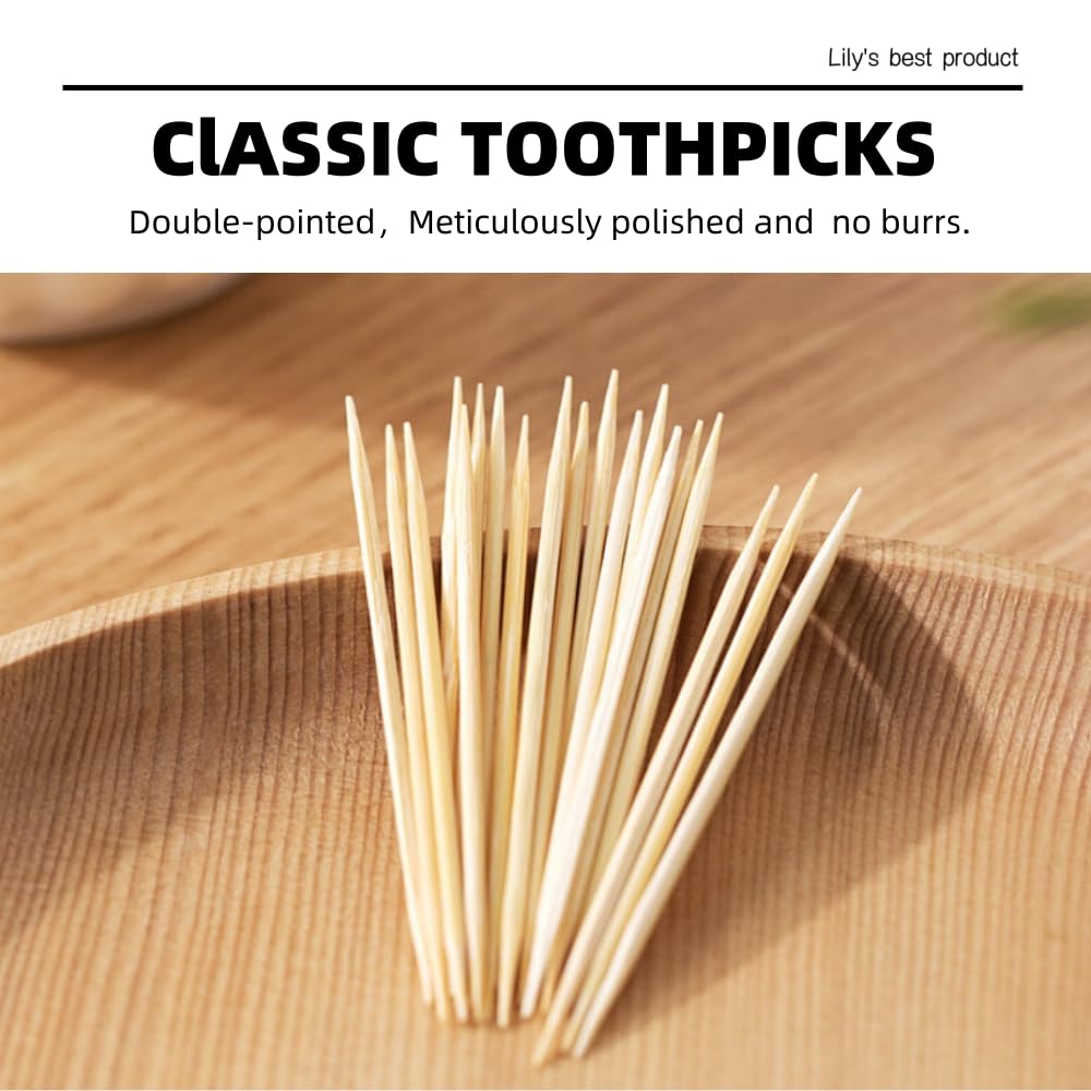 HOPELF bamboo toothpicks for barbecues and grilled items, sturdy and reliable.