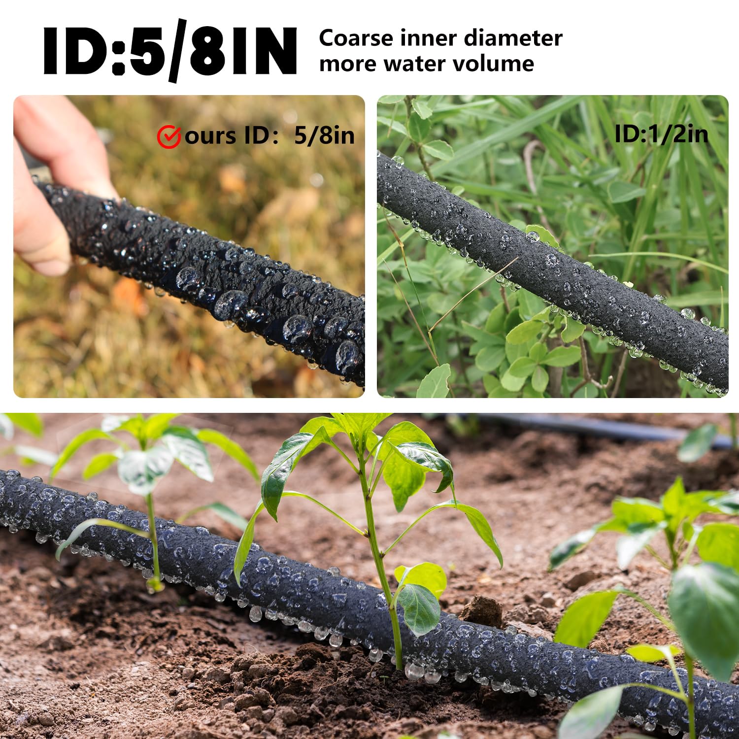 Hopegiver easy installation for laying on soil or shallow burial