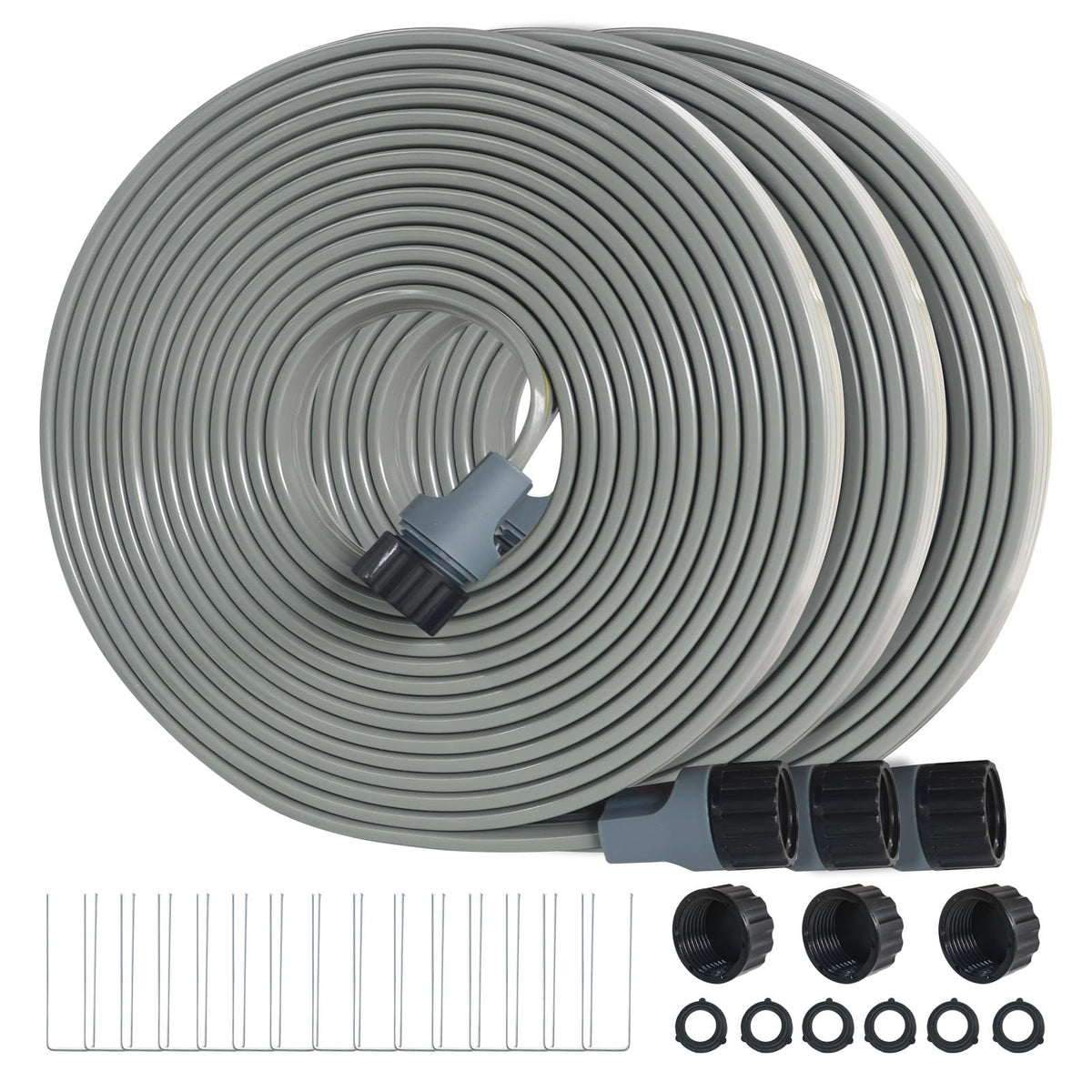 Hopegiver Sprinkler Hose three-tube design for even yard coverage.