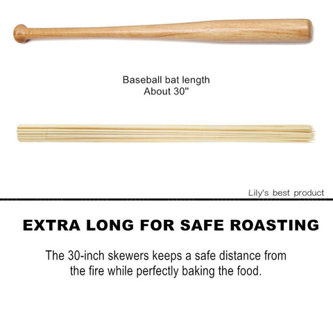 HOPELF 30-inch skewers ideal for marshmallows, s'mores, and kebabs