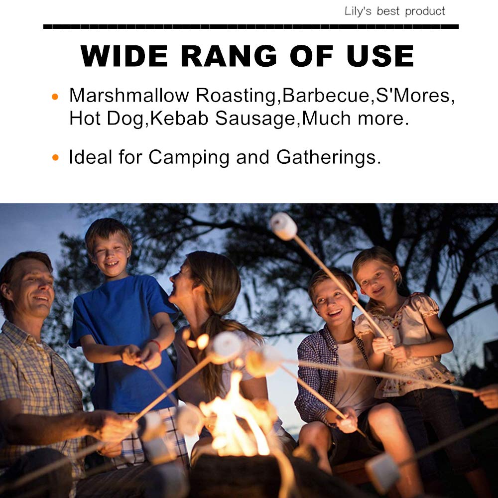 HOPELF 30-inch skewers perfect for camping and fire pit gatherings