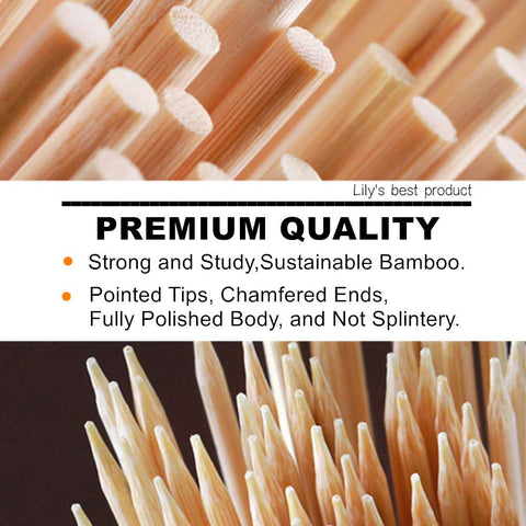 Durable 4mm HOPELF bamboo skewers ready for heavy foods.