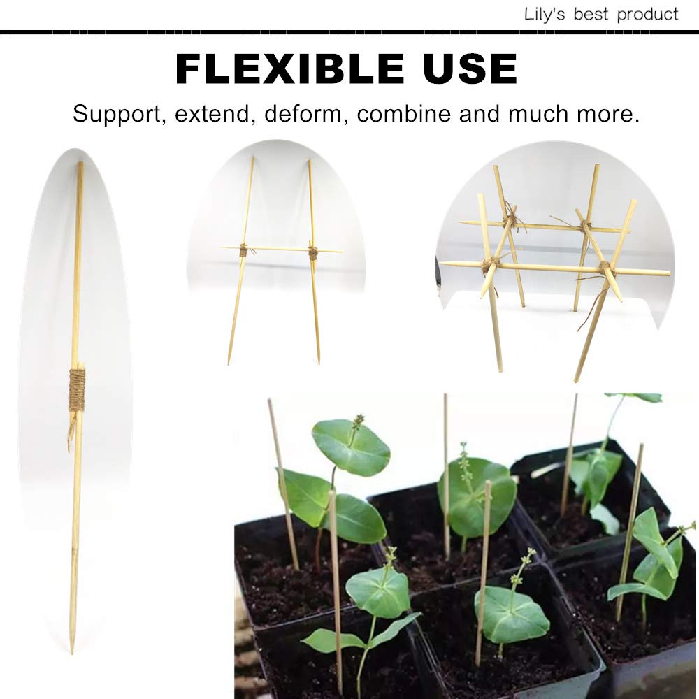 HOPELF bamboo stake pack of 50 supports multiple plants