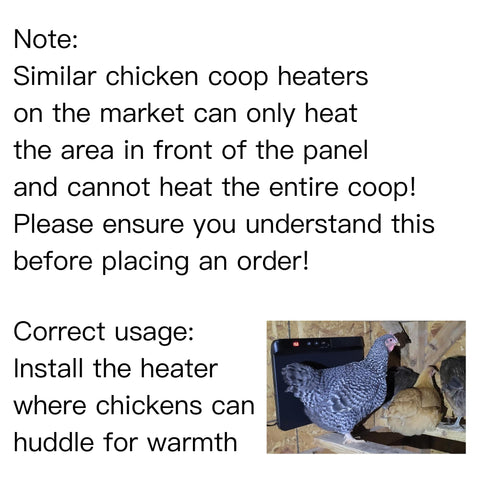 HOPOCO chicken coop heater inside coop keeps birds warm during winter nights.