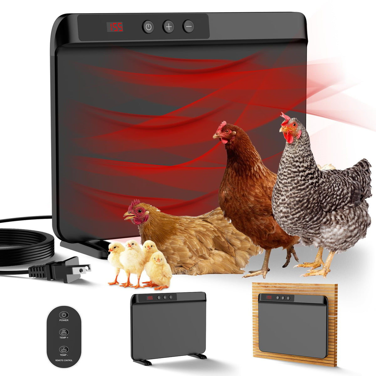 HOPOCO chicken coop heater wall-mount for easy setup and reliable warmth.