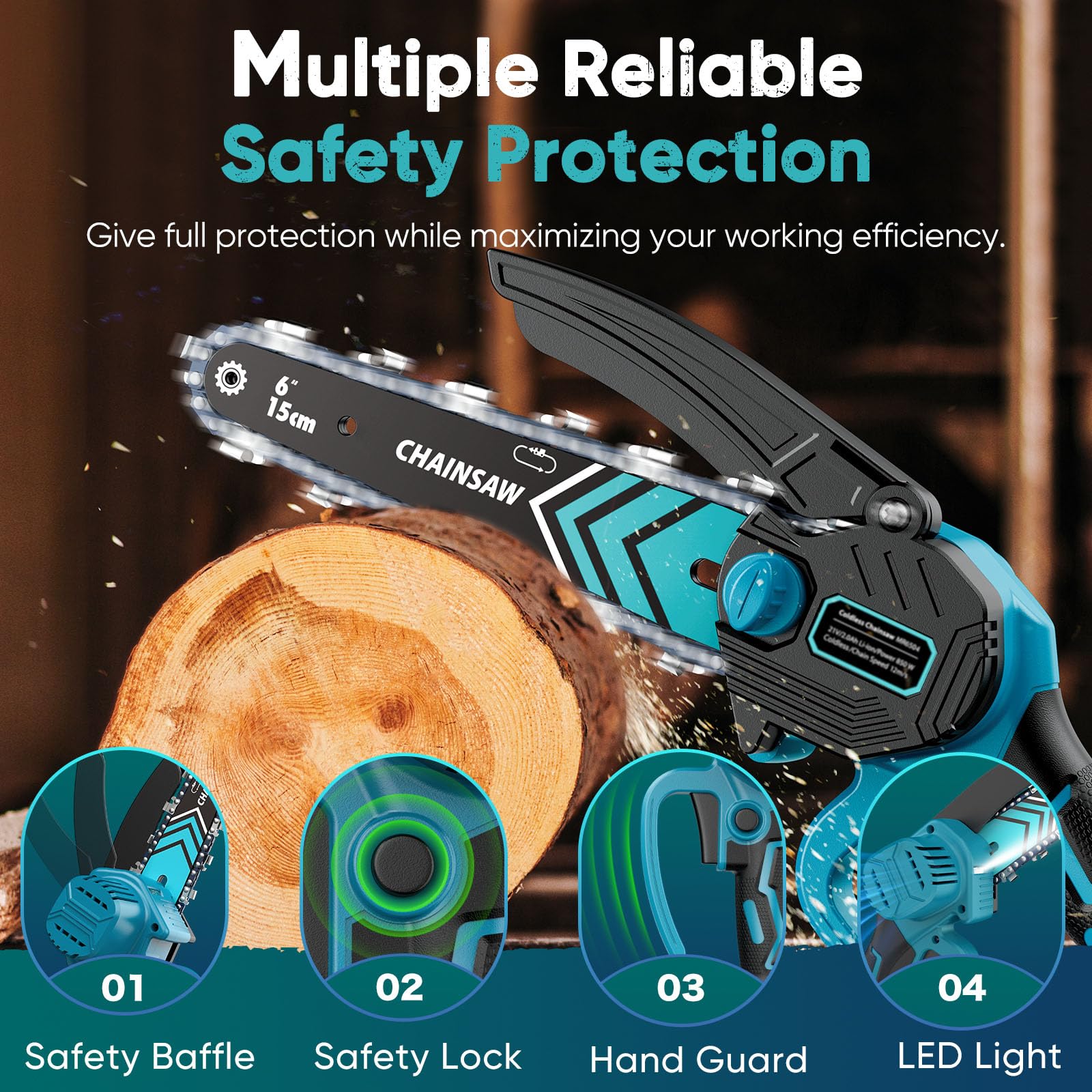 Gift-ready packaging of the HOPTO mini chainsaw for a thoughtful present
