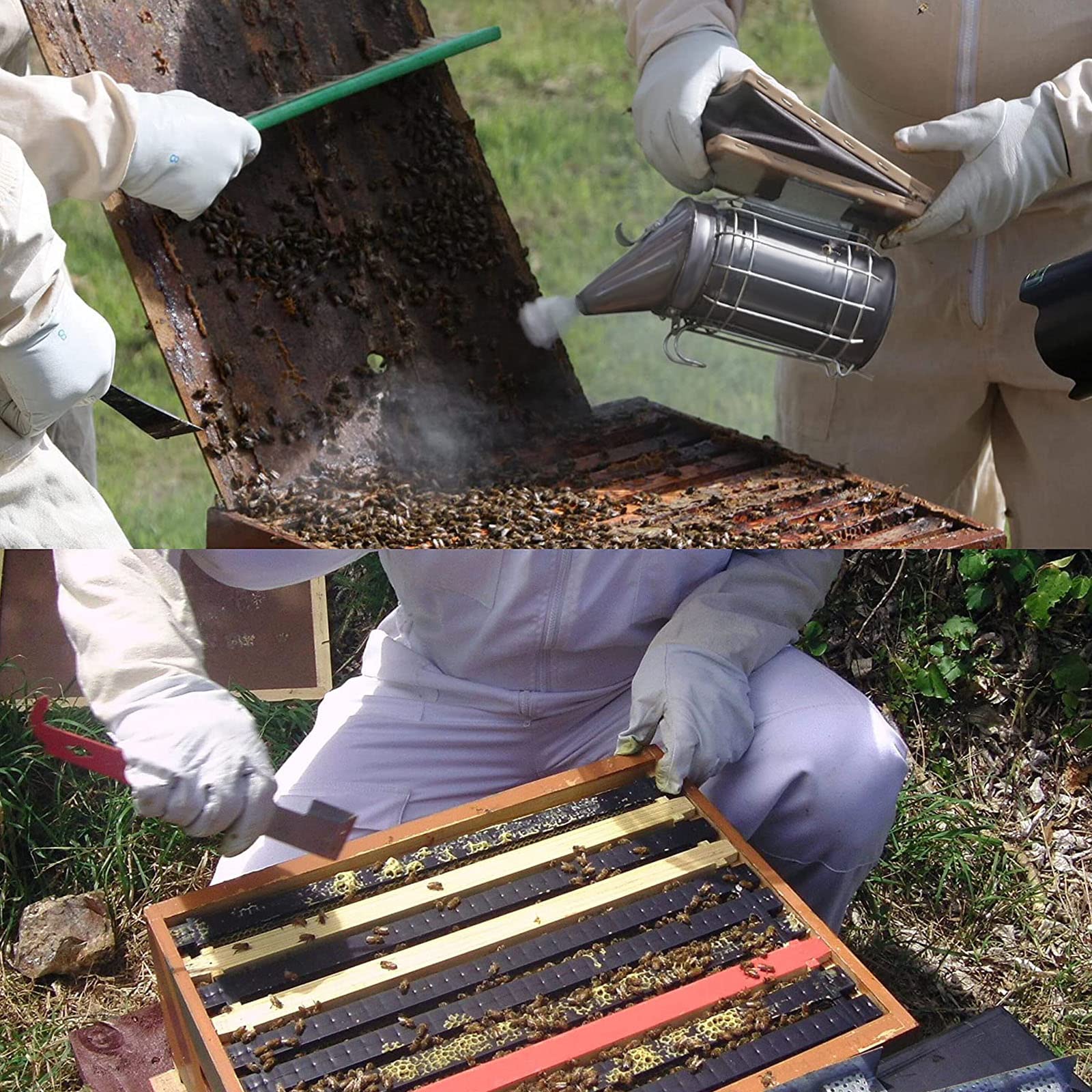 Hoqqf heat shield beekeeping smoker reduces heat exposure during use.