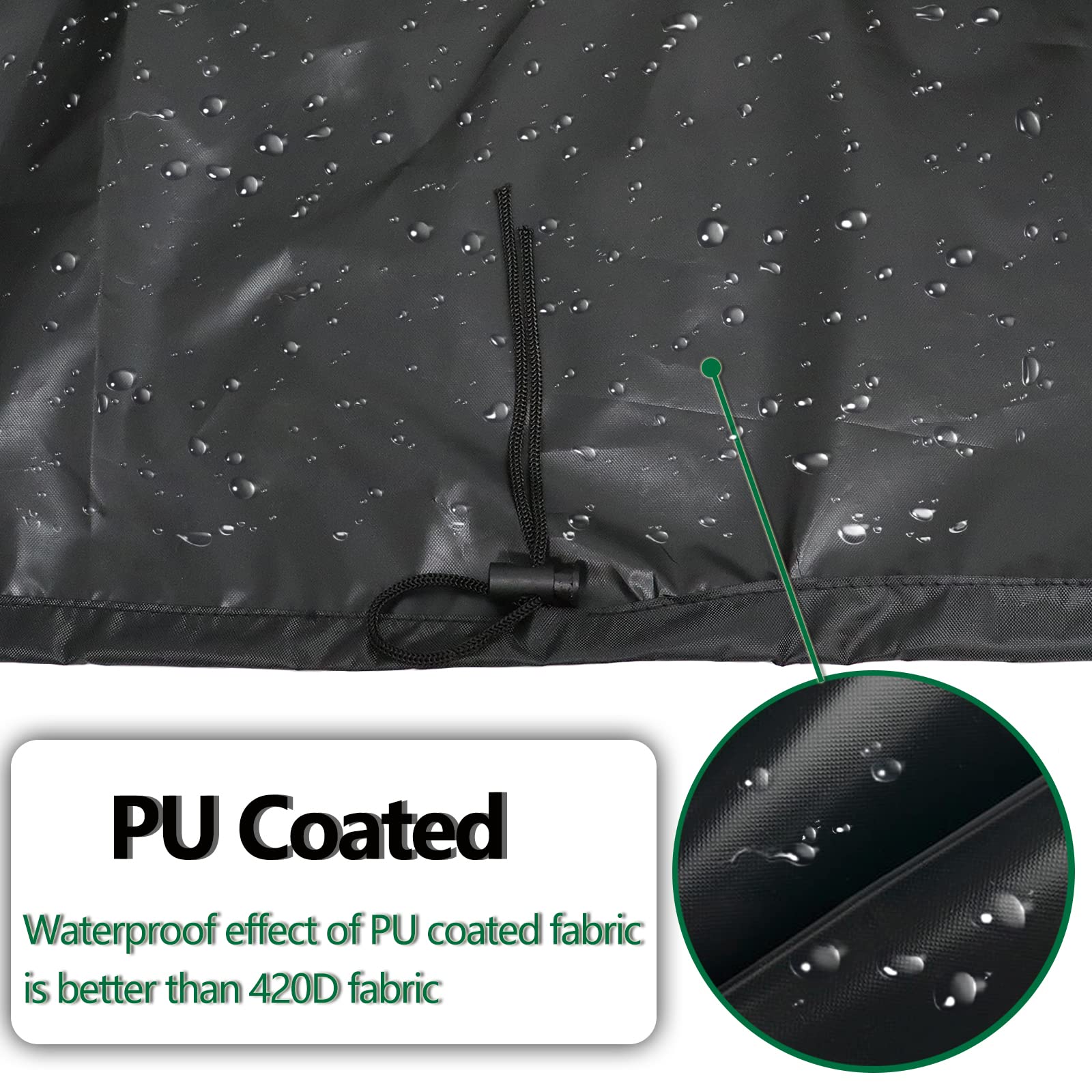 Hoqqf cover with adjustable drawstring secured against wind