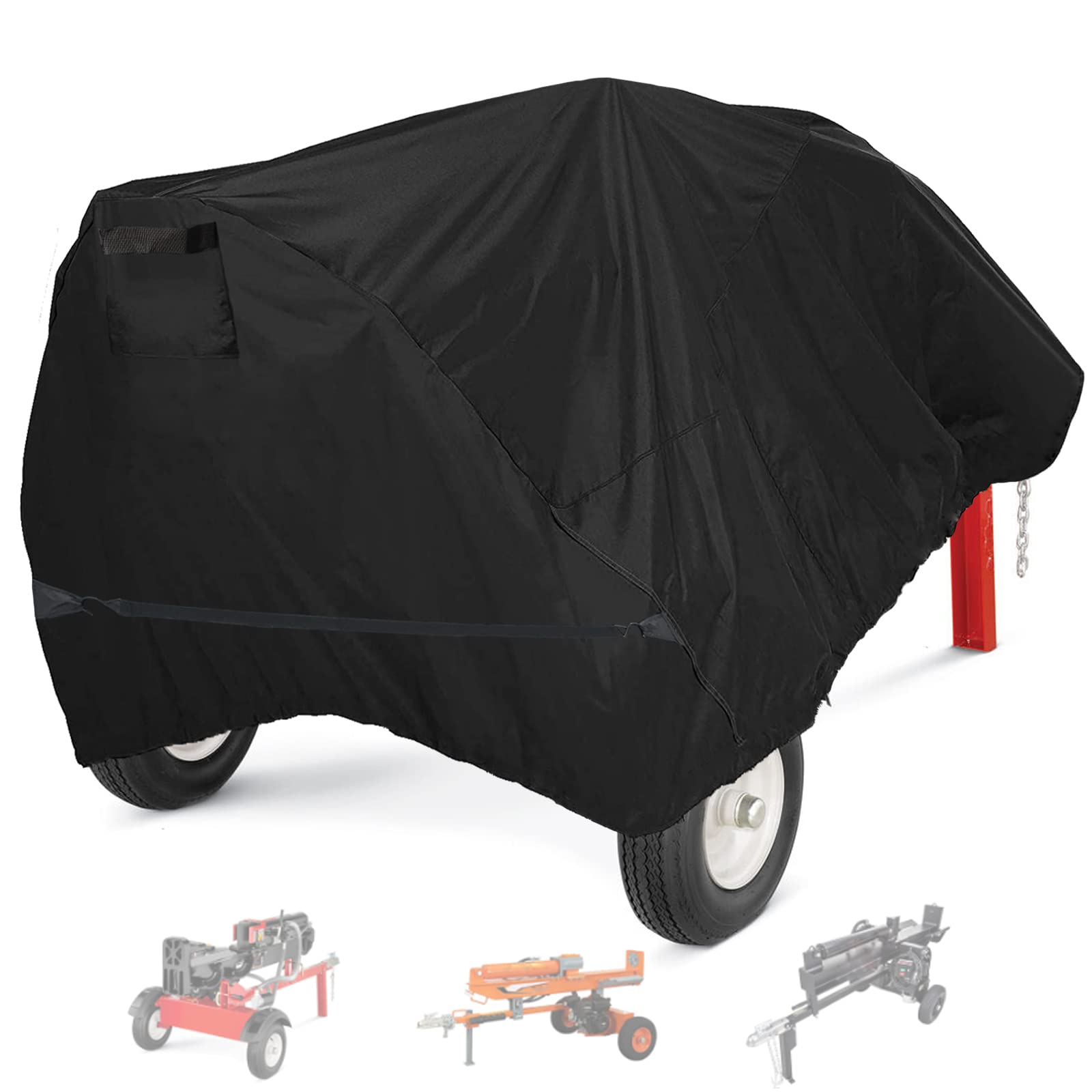 Hoqqf log splitter cover full view shows rugged 420D fabric protection