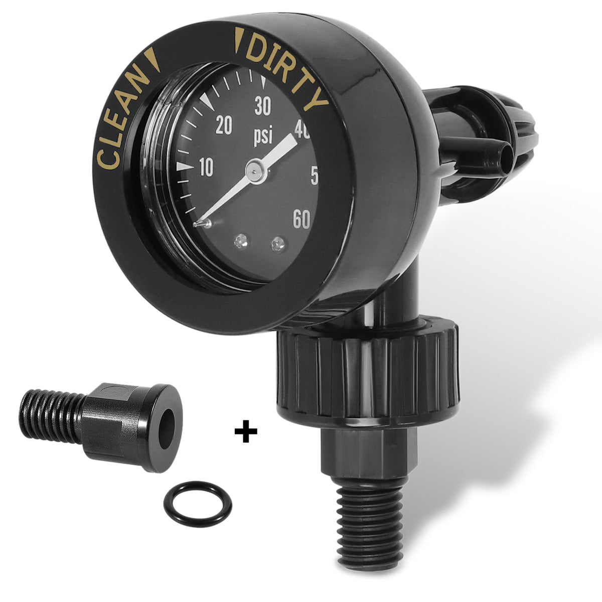 Hoqqf R0357200 air gauge release valve assembly close view for precise pressure readings