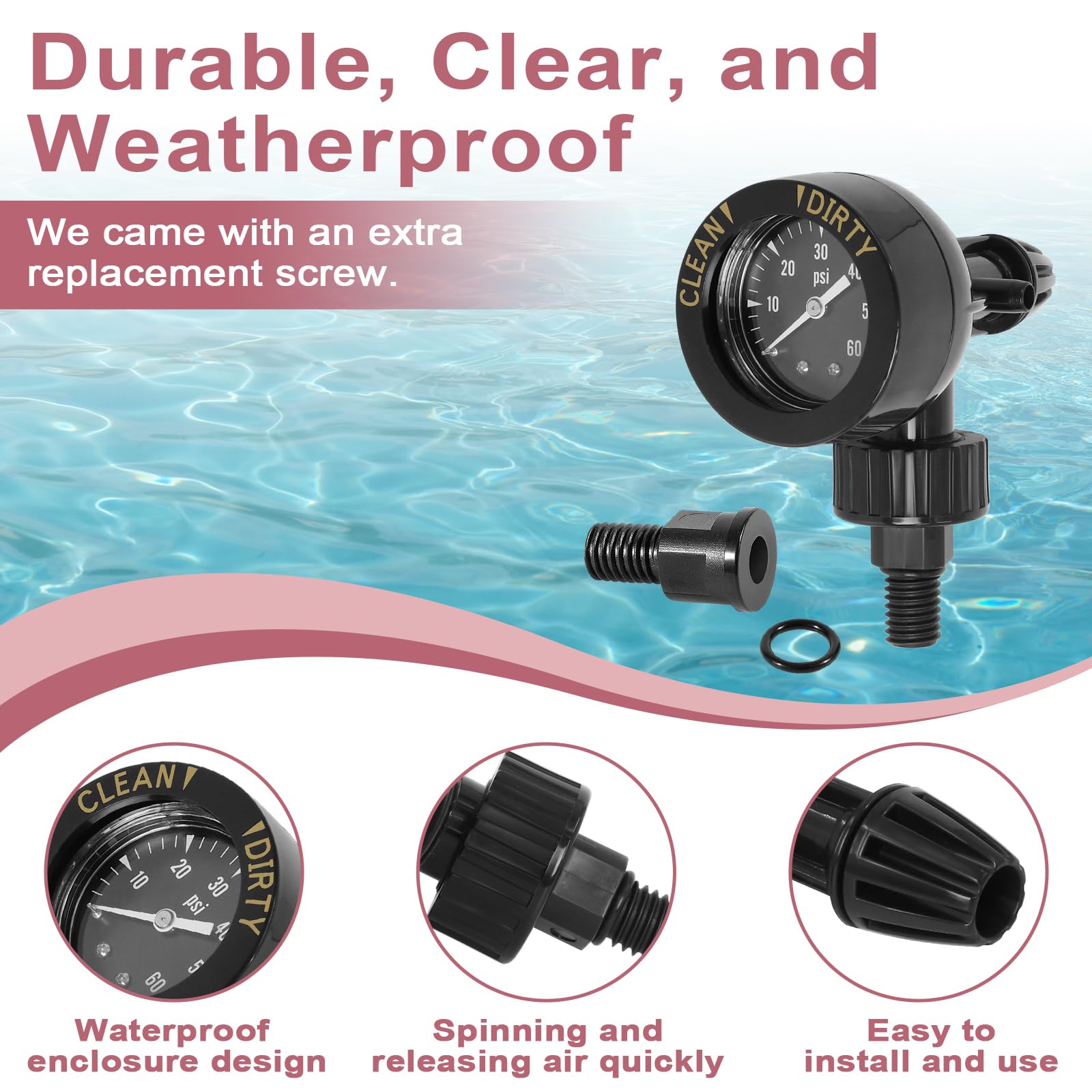 Hoqqf clear dial and bezel enabling quick pressure checks