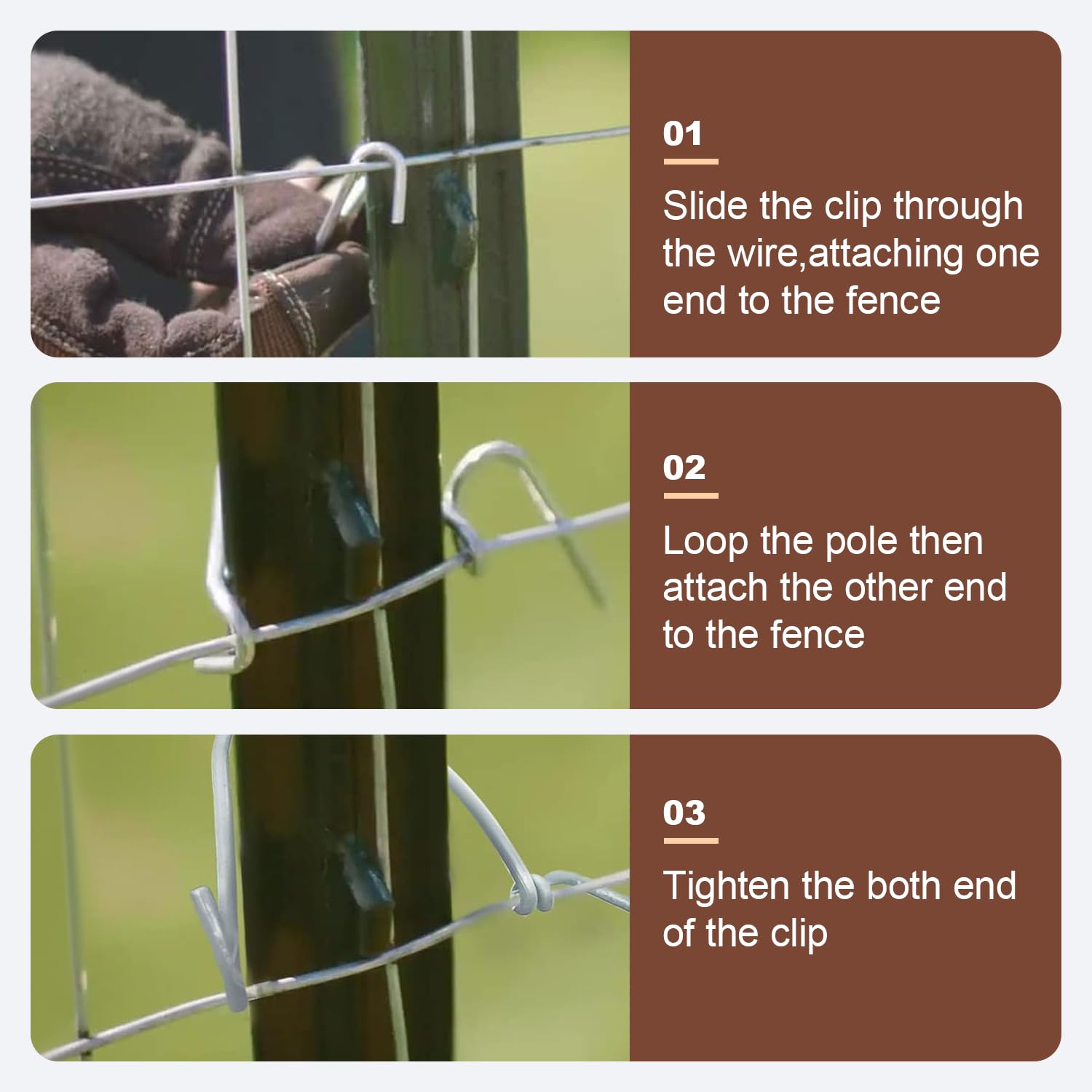 Hoqqf T-Post clip easy-install design reduces setup time