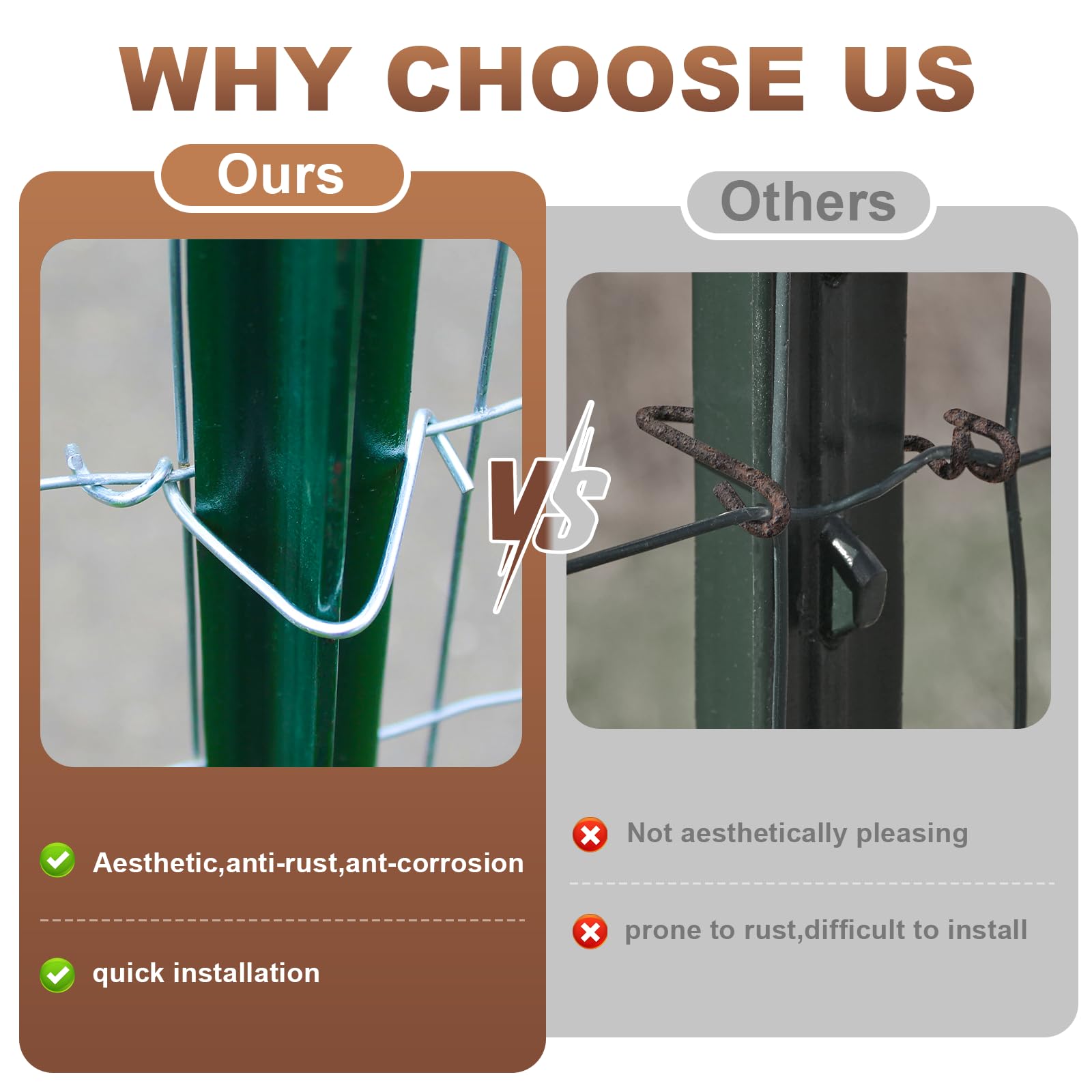 Hoqqf T-Post Clips in action on a fence line.