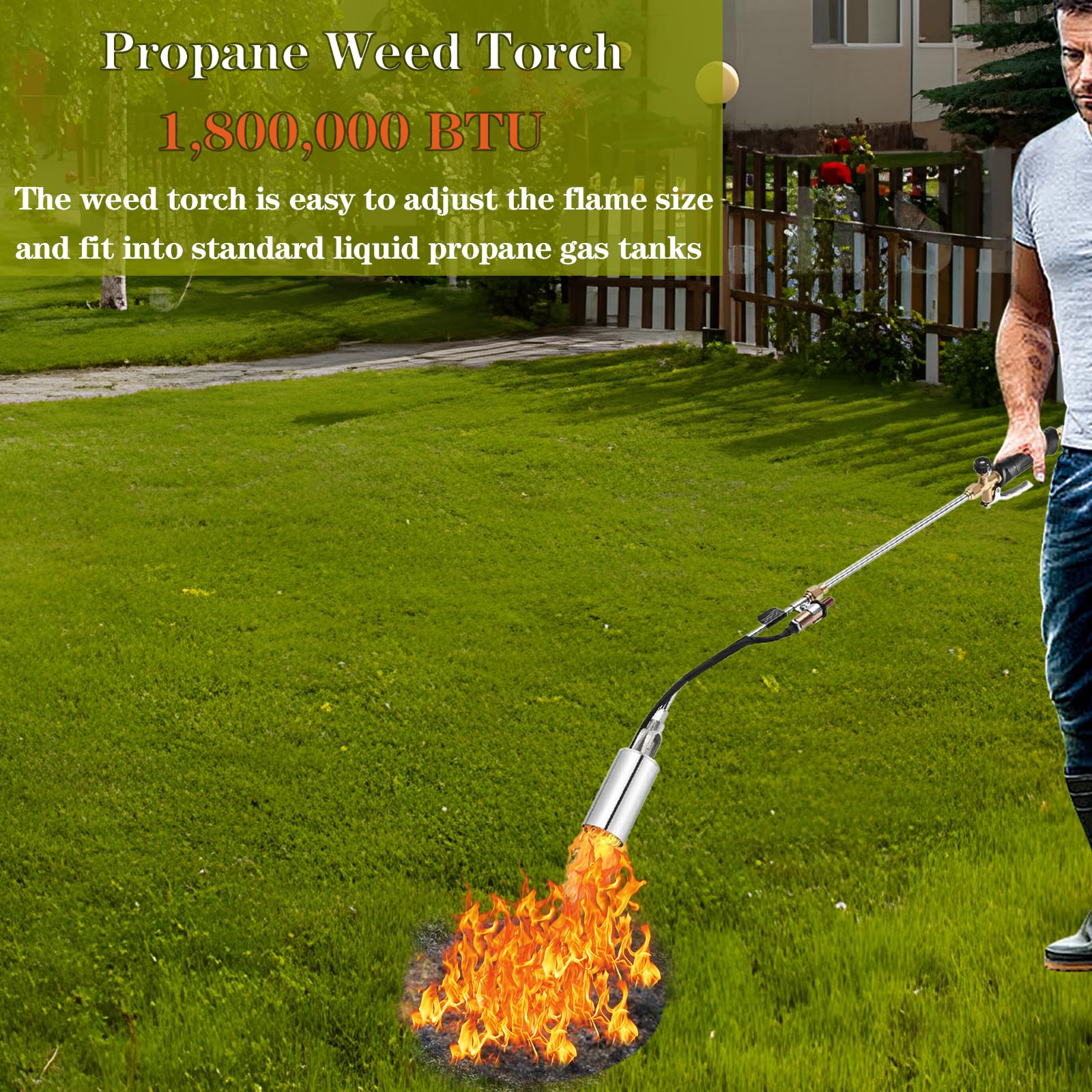 Hordolry propane weed burner kit with compact storage bag.