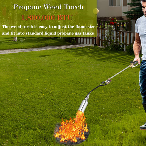 Hordolry propane weed burner kit with compact storage bag.