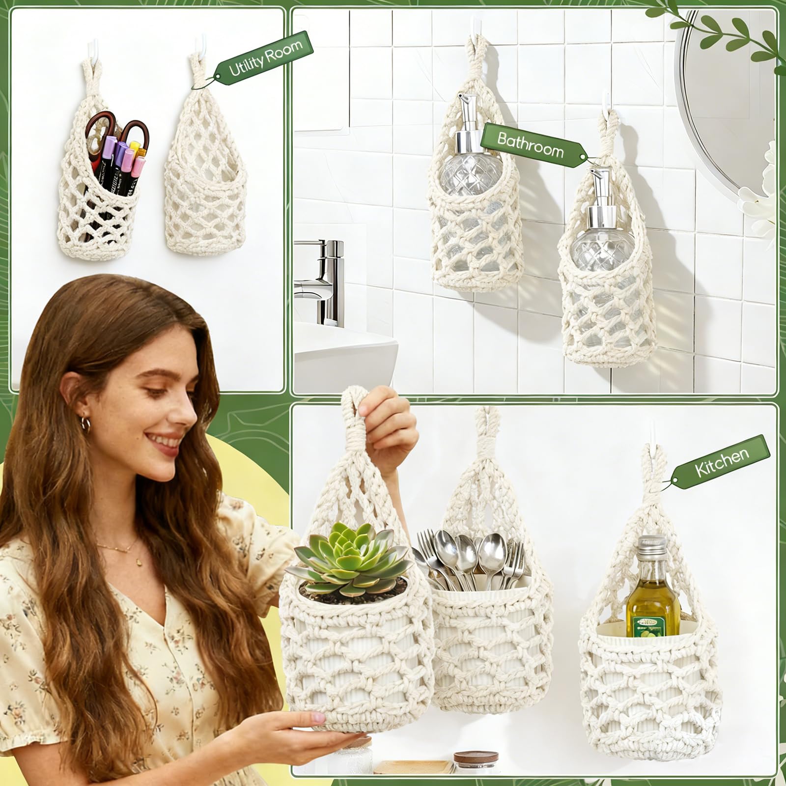 HOREAKHJ basket style planter displays a minimalist boho look