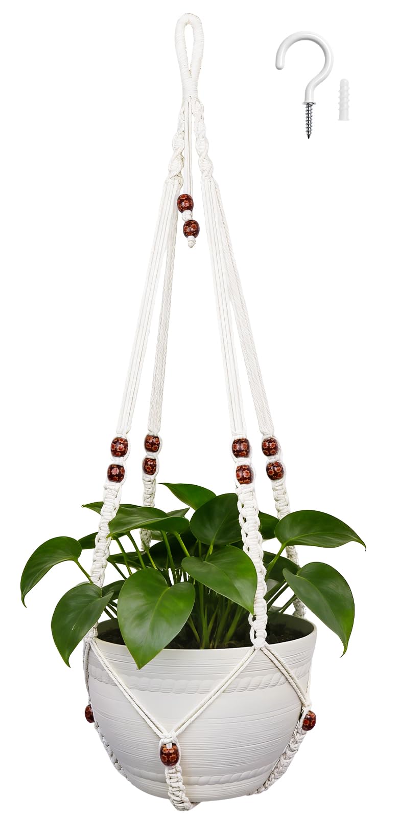 HOREAKHJ macrame plant hanger 35-inch for large pots indoors or outdoors