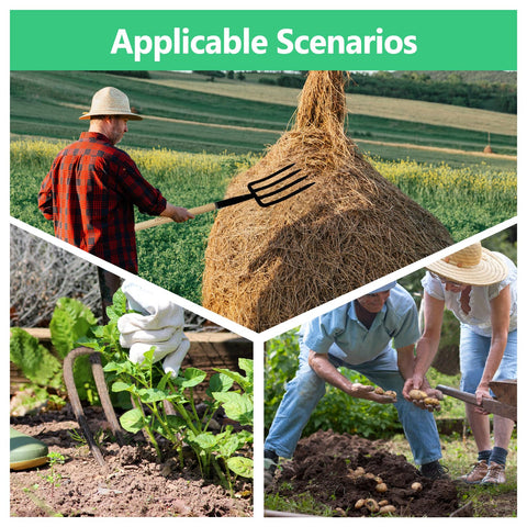 HORIJUNKE 45-inch length provides extended reach for deep loosening and soil turning.