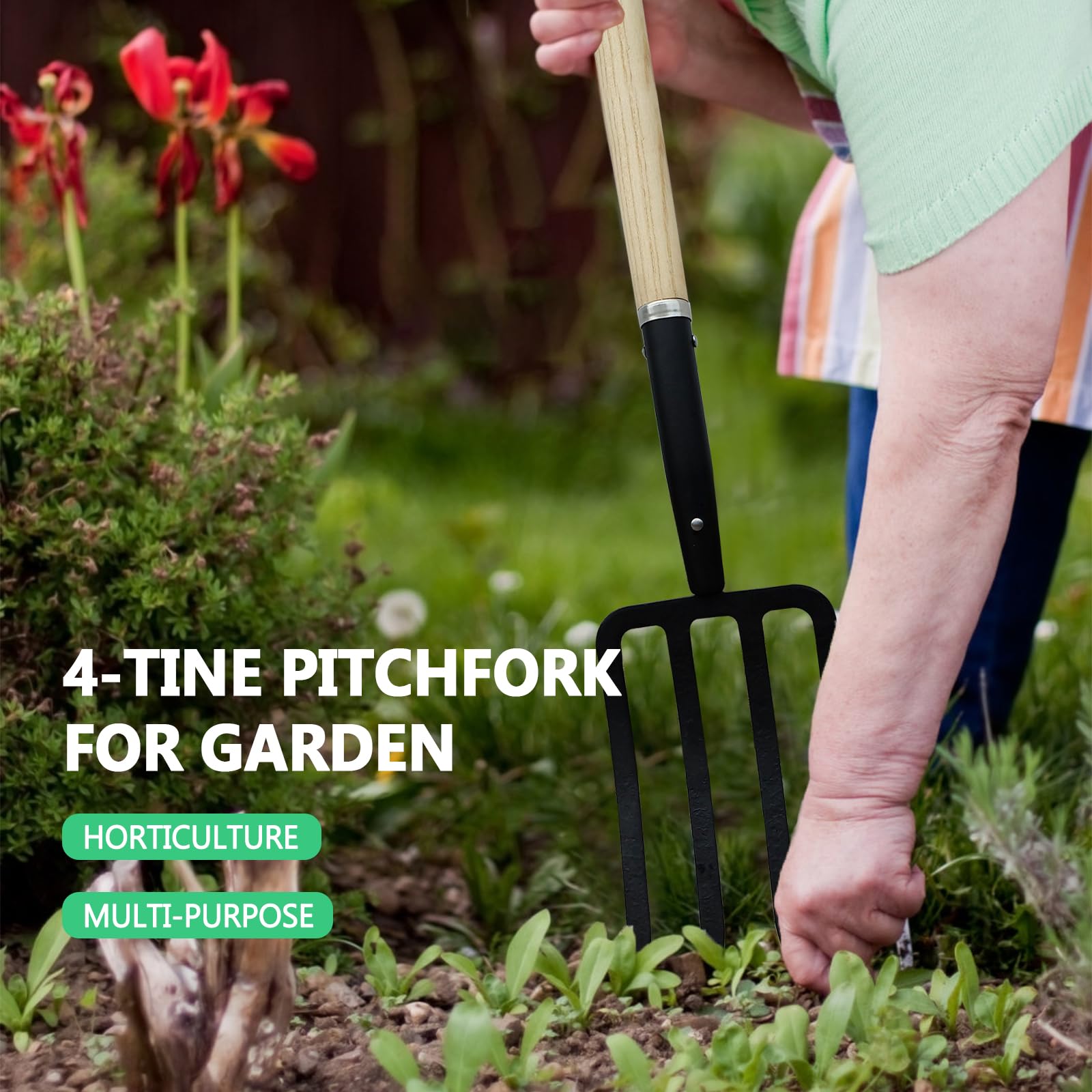HORIJUNKE wooden Y-grip handle offers comfortable two-handed control in prolonged use.