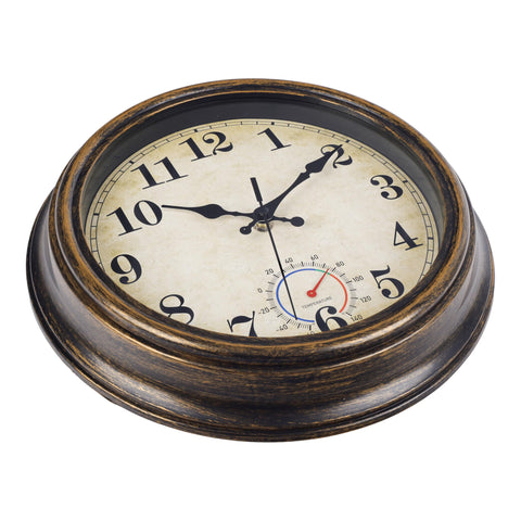 Horizent garden clock for patio spaces combines decor and practical timekeeping.